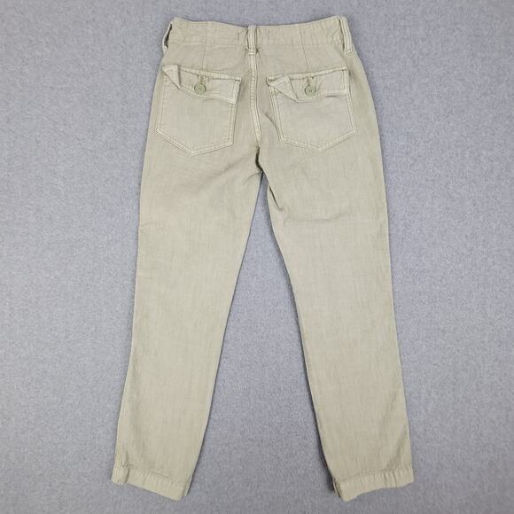 Lucky Brand Pants Womens Sz 00/24 Mid Rise Utility Straight Green Cropped Length - Picture 3 of 13